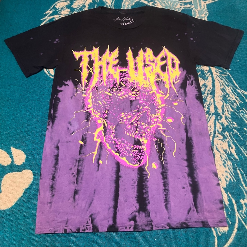 The Used Band Acid Wash Purple 2024 Tour T Shirt NEW